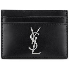 Saint Laurent Porte-cartes Saint Laurent Monogram Leather Card Case - Black