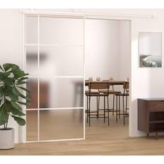 Portes vidaXL Porte de Grange Porte d'Intérieur Système de Porte 102.5x205 cm Blanc Porte Coulissante (x)