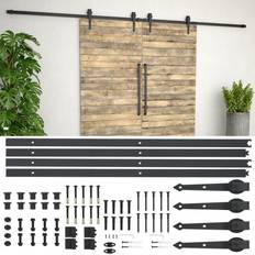 Herrajes para Puertas Correderas vidaXL Guías Con Carril Para Puerta Corredera 2 UDS 183 cm