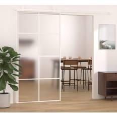 Alluminio Porte Scorrevoli vidaXL in Vetro ESG e Alluminio 102.5x205 cm Bianca Porta Scorrevole (x)