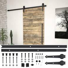 Quincaillerie pour Portes Coulissantes vidaXL Sliding Door Hardware Kit 200 cm Steel Black