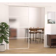 vidaXL Verre ESG Dépoli Aluminium 102.5x205 cm Blanc Porte Coulissante (x)