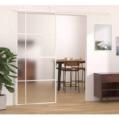 Helder Glas Schuifdeuren vidaXL Schuifdeur 90 x 205 cm Mat ESG-glas En Aluminium Wit