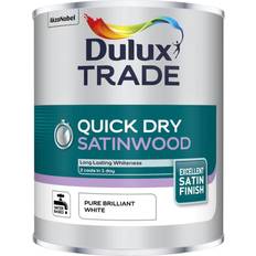 Dulux satinwood paint Dulux Trade Quick Dry Satinwood Wood Paint Pure Brilliant White 1L