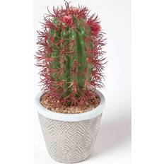 Red Artificial Plants Homescapes Denmoza Artificial Cactus with Flowers Artificial Plant