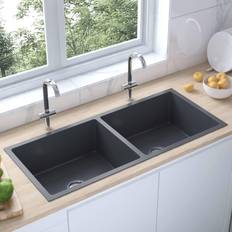 vidaXL Handmade Kitchen Sink Black