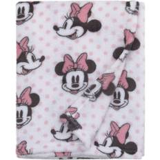 Black Baby Blankets Disney Minnie Mouse, Pink, White And Black Super Soft Plush Baby Blanket, Pink, White, Black