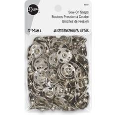 Dritz 48ct Size 4 Sew-On Snaps Nickel