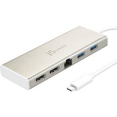 j5create USB Type-C Dual HDMI Mini Dock-Ethernet USB 3.1 Hub PD2.0