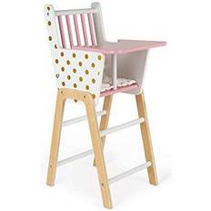 Janod Puppen & Puppenhäuser Janod Candy Chic Highchair Wooden Baby Doll Chair Perfect for Kids Mommy & Me Role Play Develops Pretend