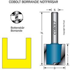 Cobolt Cobolt Notfræser Med Bundskær 22 mm