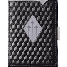 Wallets Leather RFID-Blocking Tri-Fold Wallet with Stainless Steel Clasp Black Cube