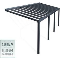 Terrasoverkappingen Palram Aanleunende Pergola Stockholm Grijs 340 x 950 cm
