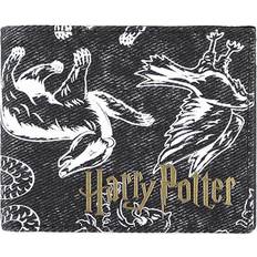 Difuzed Potter Wizards Unite Logo and Hogwarts Houses Symbols All-Over Print Bi-fold Wallet