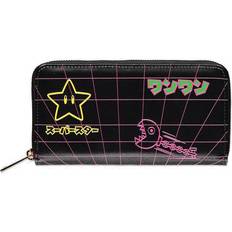 Super Mario Bros. Neon Retro Characters Outline Zip-Around Wallet Purse