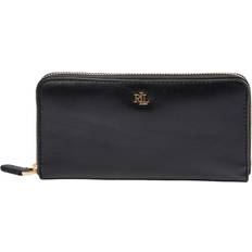 Lauren Ralph Lauren black leather wallet with zip, Black.