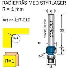 Cobolt Cobolt 117-010 Afrundingsfræser R=1 D=10