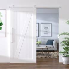 Herrajes para Puertas Correderas vidaXL Kit de Herrajes Para Puertas Correderas de Acero Blanco 183 cm