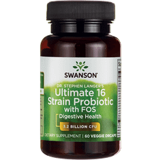 Swanson Salud intestinal Swanson Ultimate 16 Strain Probiotic With FOS Del Langer, 3,2 mil Millones De UFC - 60 Vcaps