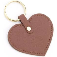 Keychains Royce New York Heart Shape Key Fob - Tan