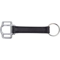 Perri's Personalized Halter Cheek Leather Keychain Black