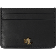 Small black leather card holder, Black.