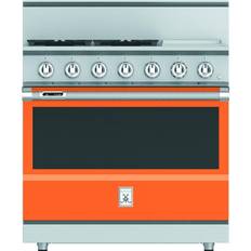 Orange Ranges Hestan KRD364GD-NG Standing Dual Fuel Range Citra Orange