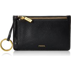 Women's Logan Leather Zip Card Case Wallet - Black