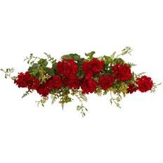 Red Artificial Plants Nearly Natural Geranium Artificial Swag Artificial Plant