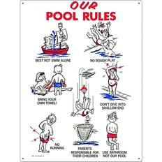 Poolmaster Our Pool Rules Swimming Pool Sign, Kid Animation