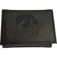 Evergreen Team Sports America University of Iowa NCAA Leather Tri-Fold Wallet, Black