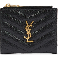 Saint Laurent Monogram Zipped Leather Wallet - Schwarz