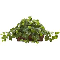 Nearly Natural Pothos with Ledge Basket Artificial Plant