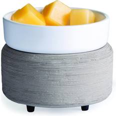 White Wax Melt Warmers Etc. Grey Texture 2-in-1 Classic Fragrance Warmer