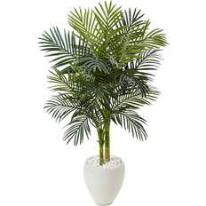 White Artificial Plants Nearly Natural 4.5' Golden Cane Palm Artificial Plant