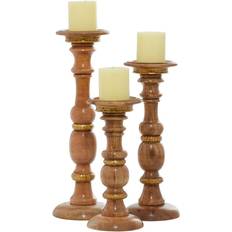 Harper & Willow Mango Wood Candlestick 18" 3