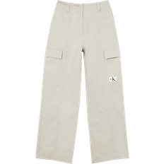 Calvin Klein High Rise Straight Cargo Pants - Beige