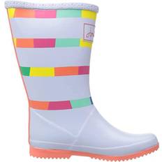 White Rain Boots Children's Shoes Joules Roll Up Flexible Printed Wellies - Rainbow Dog