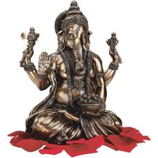 Design Toscano 11 in. The Lord Ganesh Sculpture Statue, Bronze Figurine