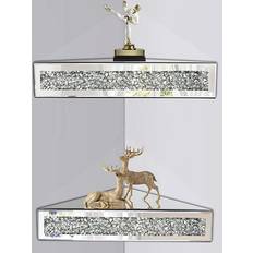 Mirrored Floating Conner Shelf Wall Shelf 42.4cm 2pcs