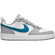 Gray Indoor Sport Shoes Children's Shoes NIKE Court Borough Low 2 GS - White/Light Smoke Grey/Habanero Red/Marina