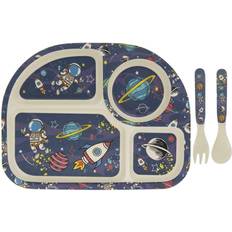 Lesser & Pavey Eco Friendly Bamboo Feeding Set Space Theme