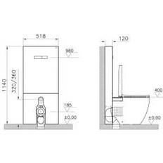 Schwarz Wassertoiletten Vitra Vitrus Glass Surround Concealed Cistern for Back To Wall Toilet Pans Black