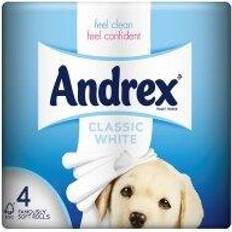 Toilet Papers Andrex Classic White Toilet Tissue 4 Rolls