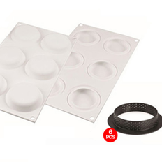 Bagetilbehør Silikomart Kit Tarte Ring Round ø80mm Kagering
