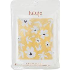 Yellow Fabrics Mary Meyer Lulujo Wildflower Printed Cotton Muslin Crib Sheet Bright Yellow