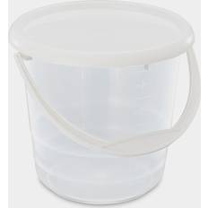 Transparent Spande Nordiska Plast Hink med lock transparent/vit, 5 5L