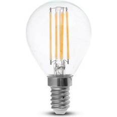 Dimbar V-TAC E14 LED lampa 4W, P45, filament Ingen inte dimbar Varmvit