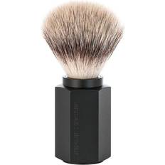 Brun Barberkoste Mühle Hexagon Silvertip Fibre Shaving Brush Anodised Aluminum Graphite