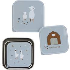 Lässig Snackbox Stainless Steel Tiny Farmer blue 3 pack